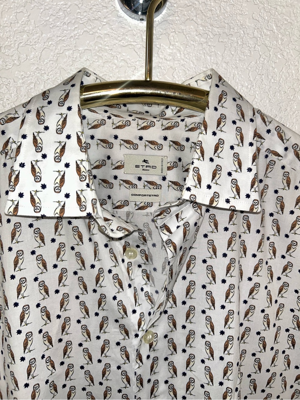 ETRO The Barn Owl Comfortetro Stretch Cotton Button Up Men’s Shirt SZ: 44 - Picture 6 of 16